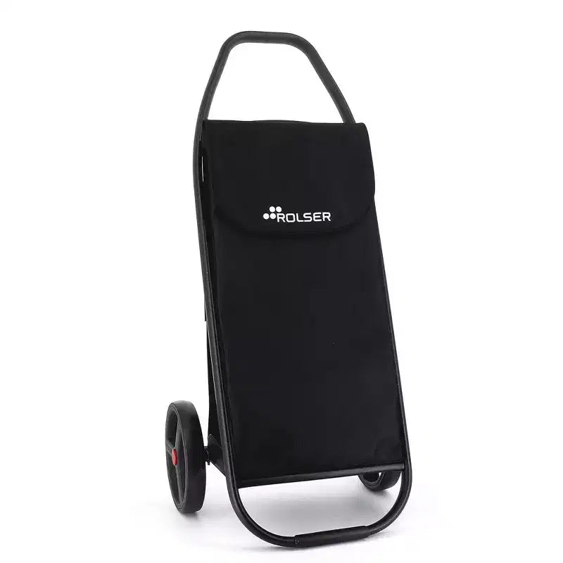 Chariot de courses grande roue noir : Chariot d'épicerie pliable portable avec poignées intégrées, aucun assemblage requis