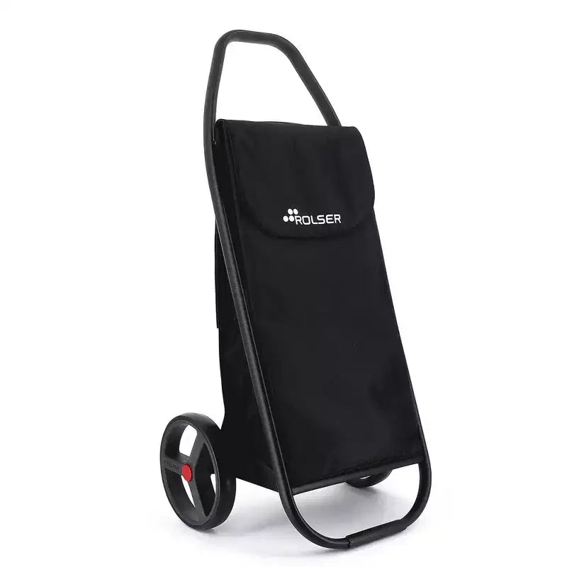 Chariot de courses grande roue noir : Chariot d'épicerie pliable portable avec poignées intégrées, aucun assemblage requis