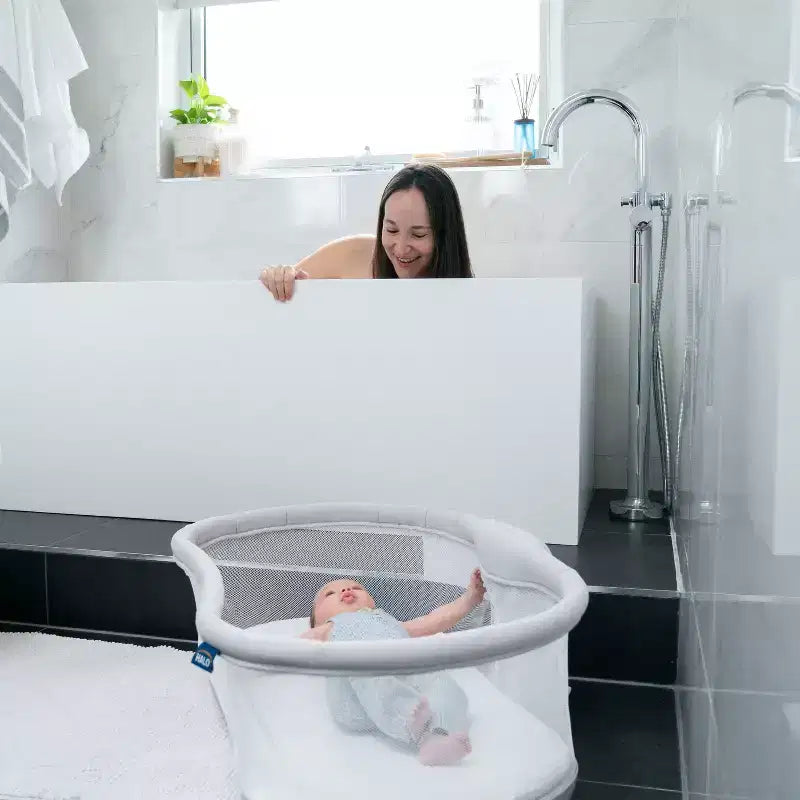 Moïse bébé - Gris : Pivotant à 360°, cadre métallique, rembourrage en coton, capacité de 9 kg