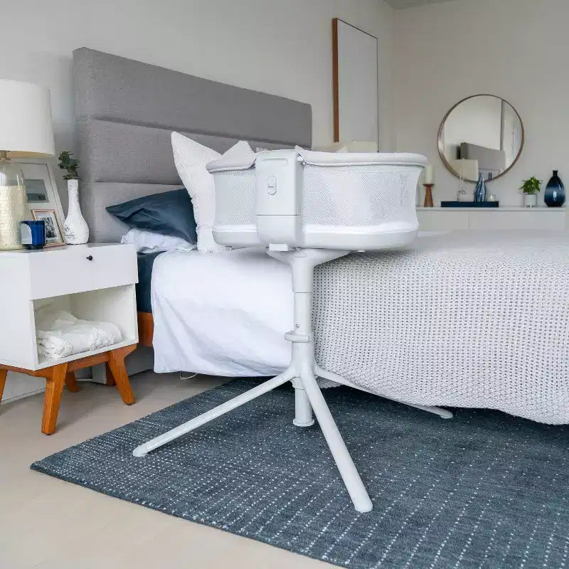 Moïse bébé - Gris : Pivotant à 360°, cadre métallique, rembourrage en coton, capacité de 9 kg