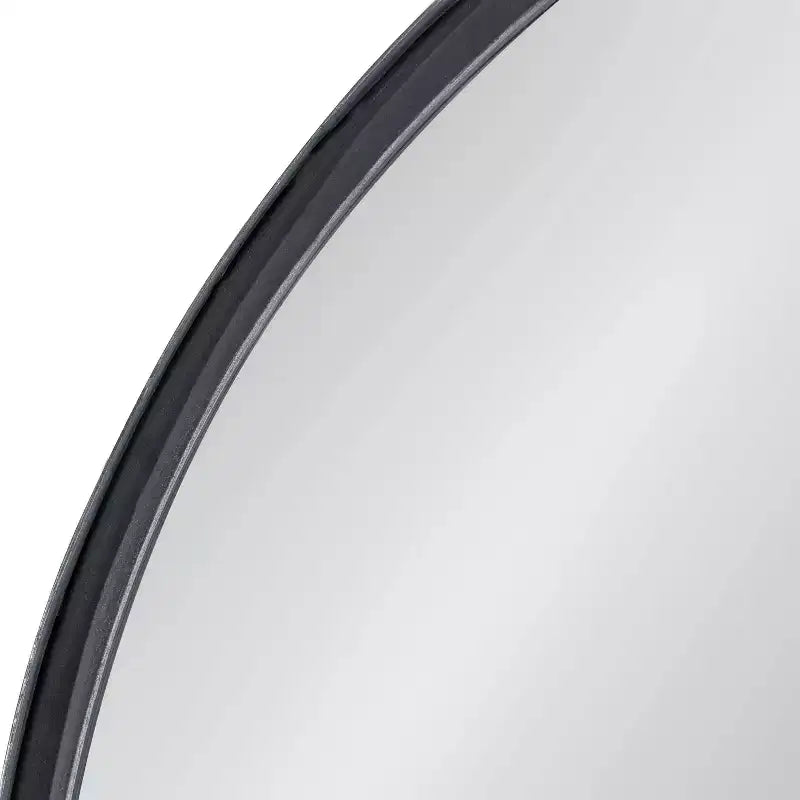 24" x 32" Black Arch-Top Wall Mirror with Ledge