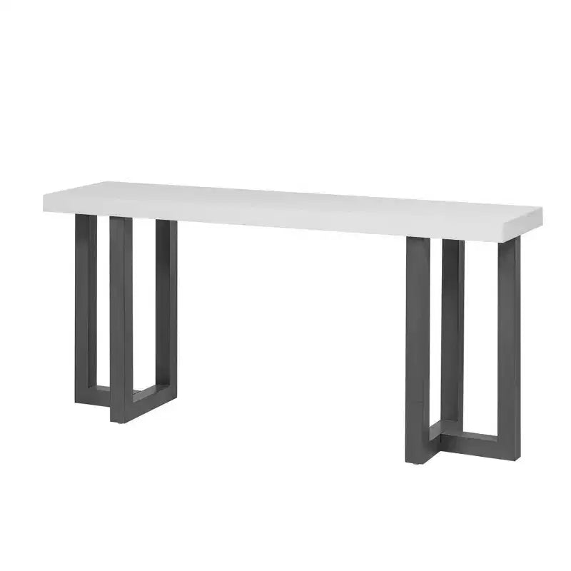 Table console de 63 po avec patchwork géométrique moderne et pieds en pin massif – Entrée, couloir et salon
