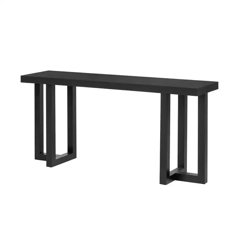 63" Modern Geometric Patchwork Console Table with Solid Pine Legs – Entryway, Hallway & Living Room