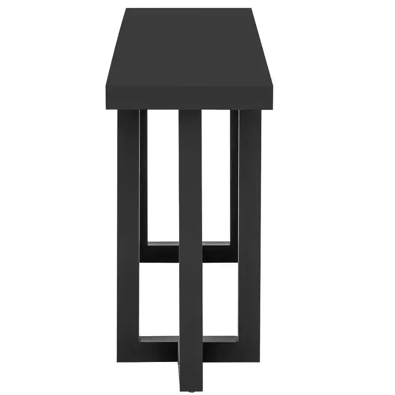 Table console de 63 po avec patchwork géométrique moderne et pieds en pin massif – Entrée, couloir et salon