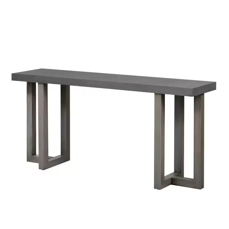 Table console de 63 po avec patchwork géométrique moderne et pieds en pin massif – Entrée, couloir et salon