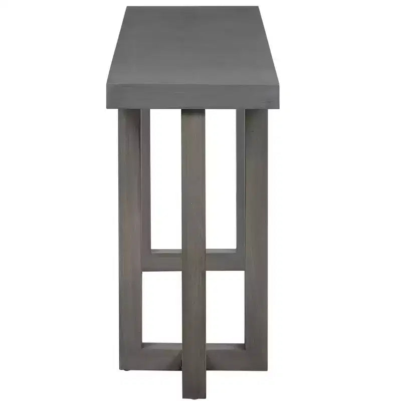 Table console de 63 po avec patchwork géométrique moderne et pieds en pin massif – Entrée, couloir et salon