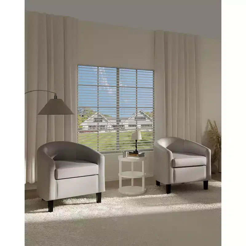 Fauteuil tonneau en similicuir pour salon, chambre et salle de lecture