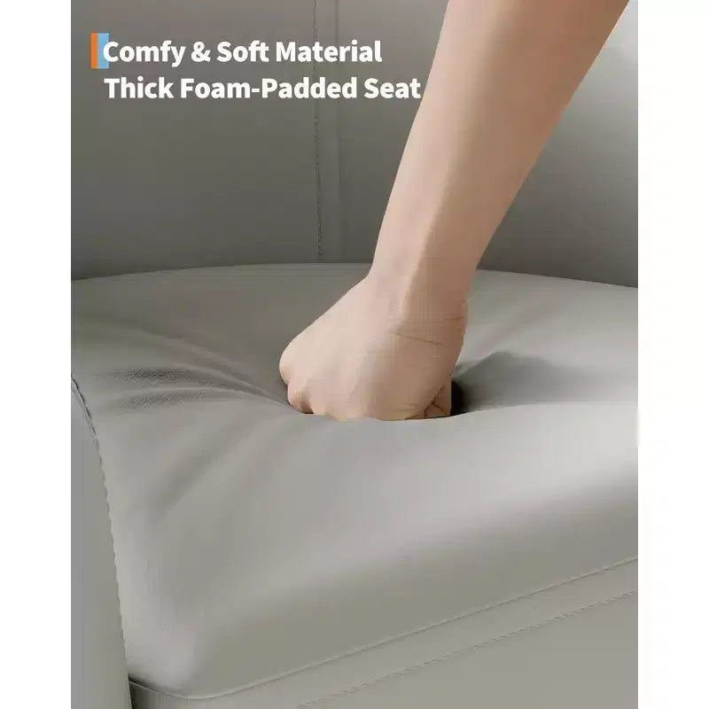 Fauteuil tonneau en similicuir pour salon, chambre et salle de lecture