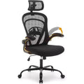 Chaise de bureau ergonomique avec accoudoirs relevables, support lombaire et assise large