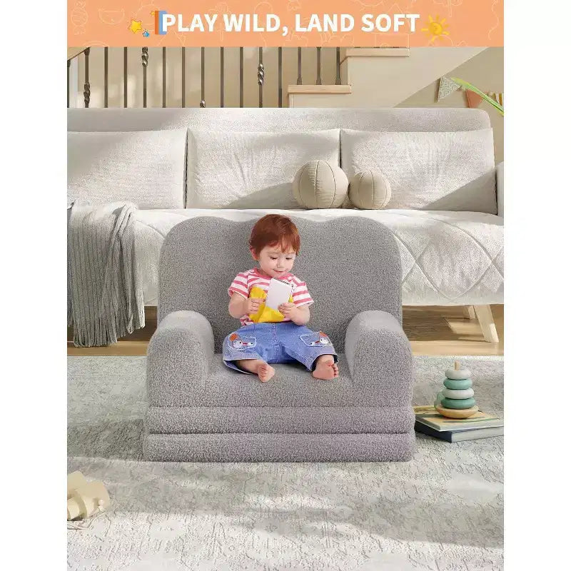 2-in-1 Kids Sofa Comfortable sofa Longue Chair Soft Foam sofa Gift for Children and Girls