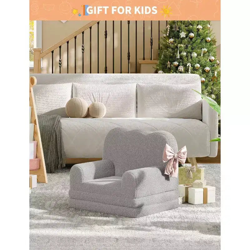 2-in-1 Kids Sofa Comfortable sofa Longue Chair Soft Foam sofa Gift for Children and Girls