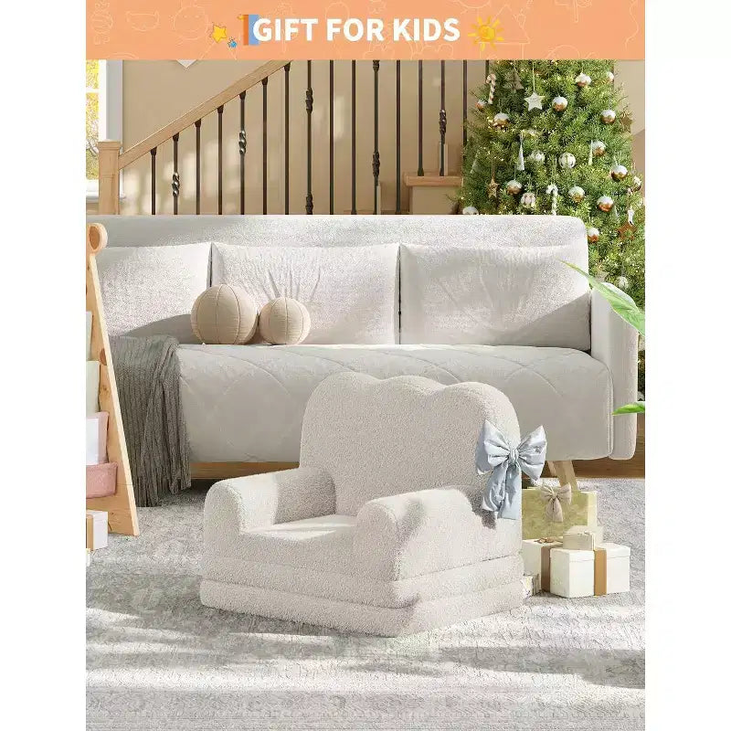 2-in-1 Kids Sofa Comfortable sofa Longue Chair Soft Foam sofa Gift for Children and Girls