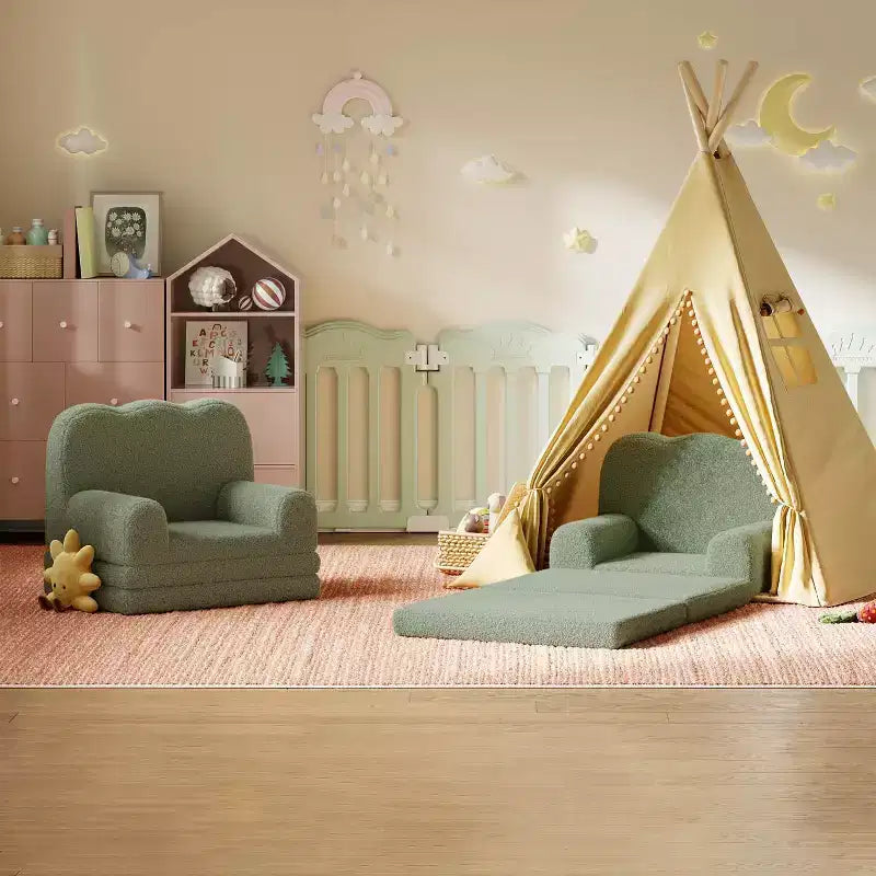 2-in-1 Kids Sofa Comfortable sofa Longue Chair Soft Foam sofa Gift for Children and Girls