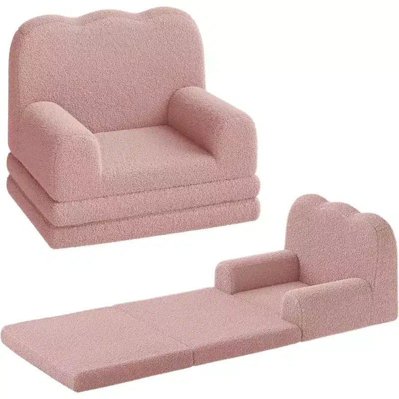 2-in-1 Kids Sofa Comfortable sofa Longue Chair Soft Foam sofa Gift for Children and Girls