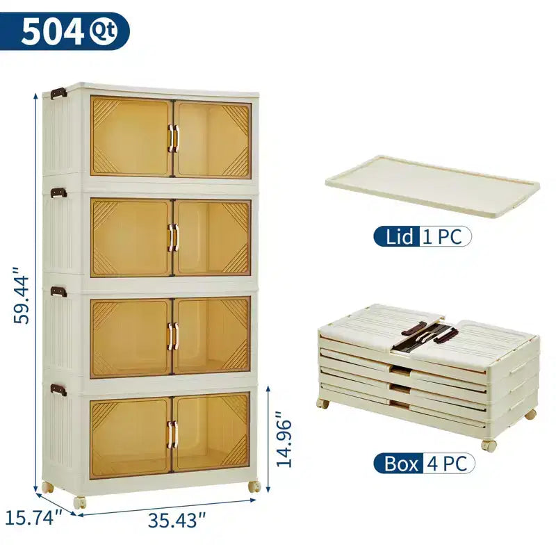 Meuble de rangement multi-niveaux avec portes et roulettes pour l'organisation de la maison