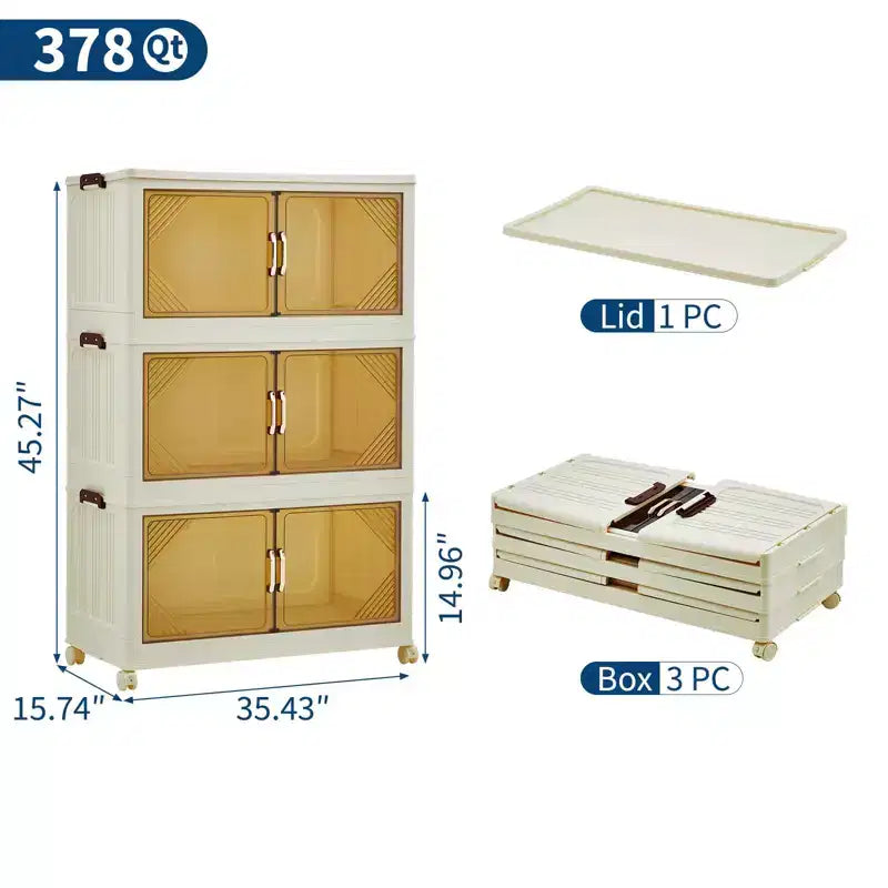 Meuble de rangement multi-niveaux avec portes et roulettes pour l'organisation de la maison