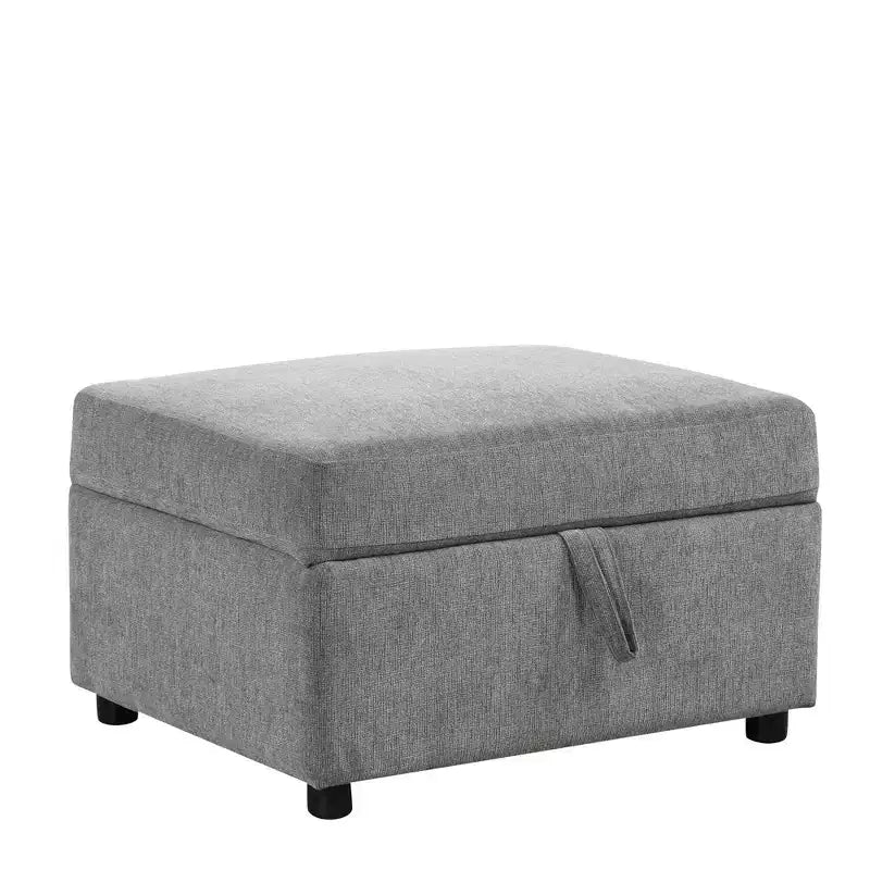 Pouffe repose-pieds de rangement mobile de 67 cm pour salon ou chambre, gris