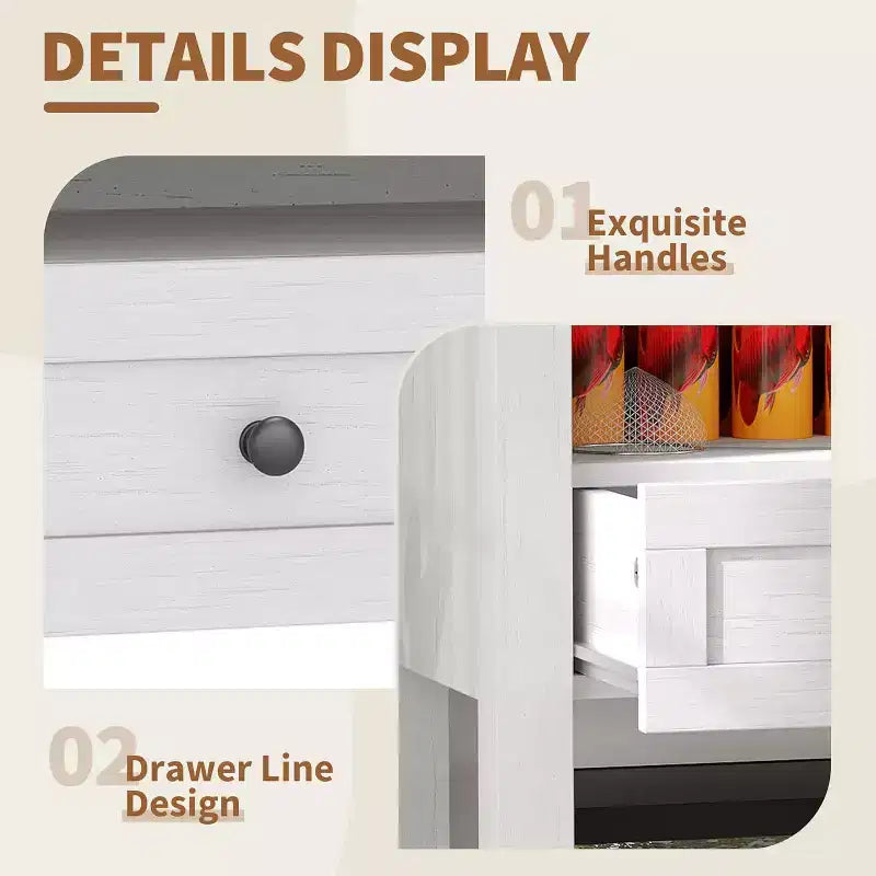 37" Double-Layer Aquarium Stand, 650 lbs Support with Power Strip & Drawers for Living Room