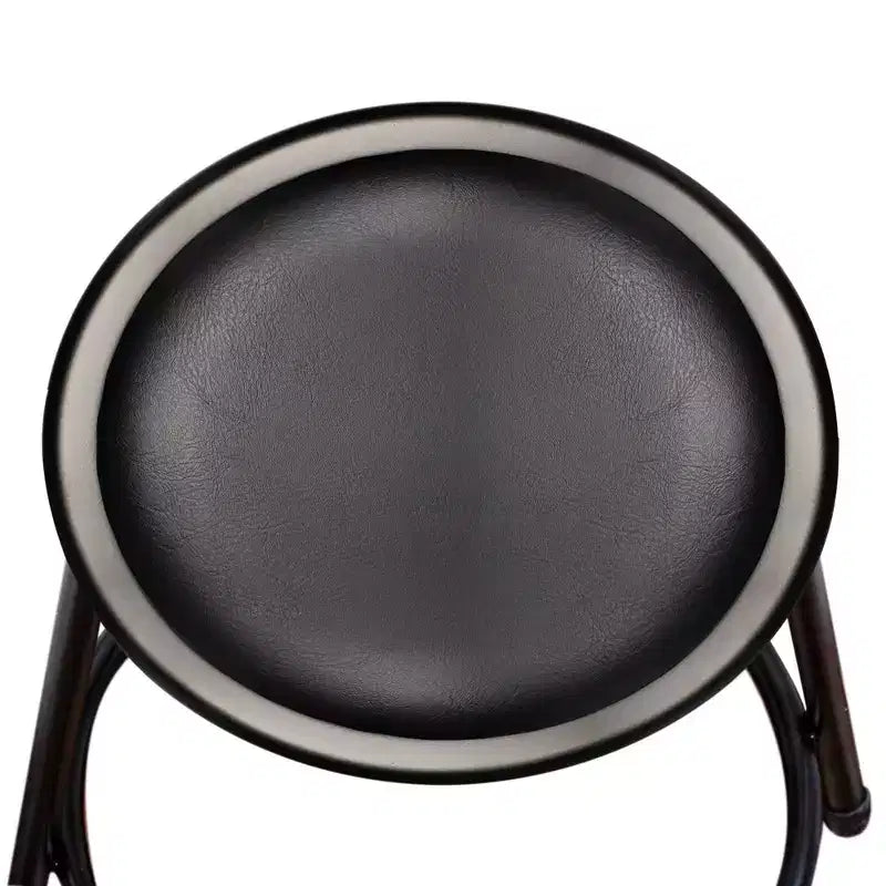 Tabouret de bar d'appoint en acier robuste, réglable en hauteur de 81 à 99 cm, avec dossier rembourré en vinyle noir