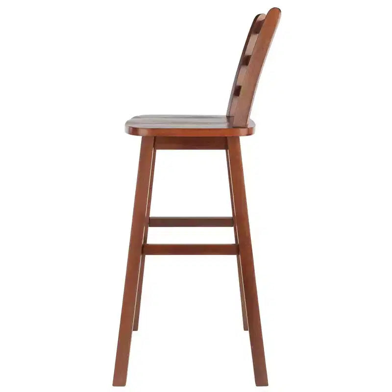 Tabouret de bar à hauteur de comptoir, siège pivotant à dossier échelle, noyer : Hauteur fixe, cadre en bois, capacité de 100 kg