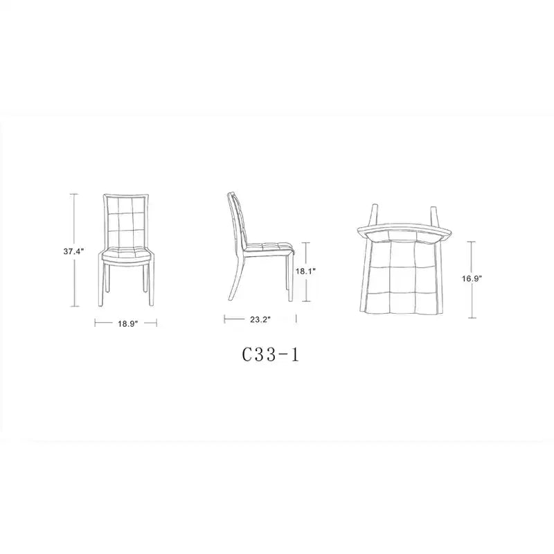 Chaise de salle à manger en similicuir avec pieds en hêtre