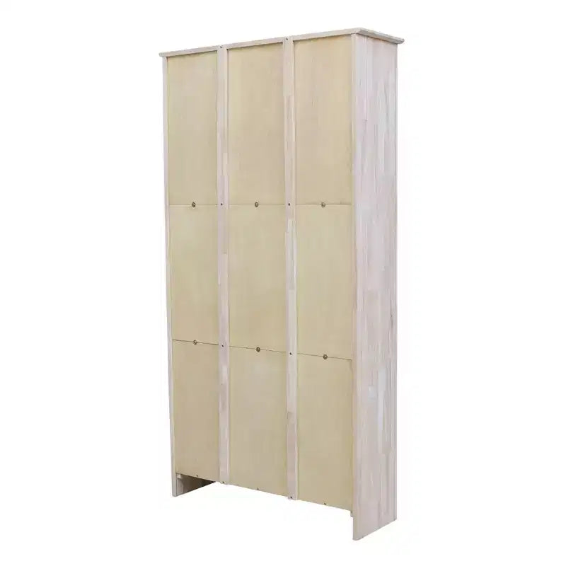 72"x38" Shaker Bookcase Unfinished - Solid Parawood, 6-Tier Storage