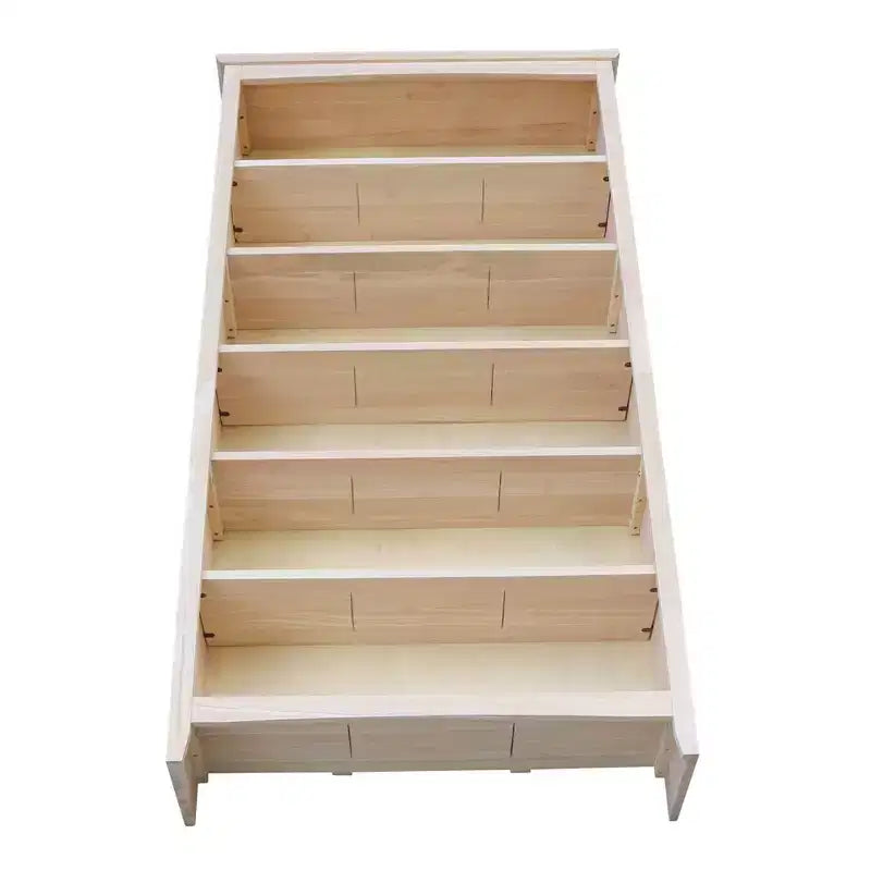 Bibliothèque Shaker 72"x38" non finie - Bois d'Hévéa massif, 6 étagères de rangement