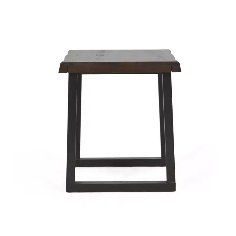 Live Edge End Table Cherry/Black: Solid Pine, Rustic Modern, Square Shape
