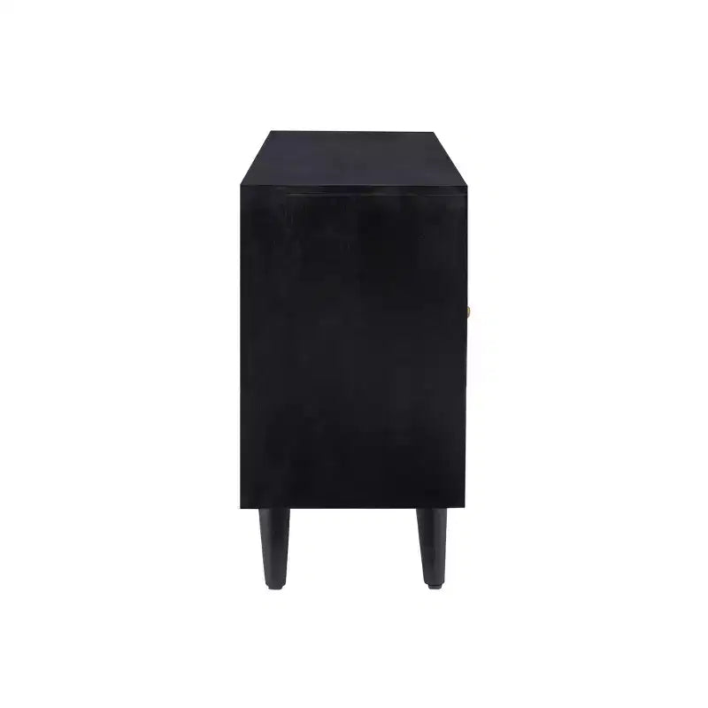 Console de rangement moderne du milieu du siècle 58" - Bois de manguier, quincaillerie en fer