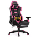 Chaise de Bureau de Massage de Jeu Inclinable Pivotante de Course avec Repose-pieds