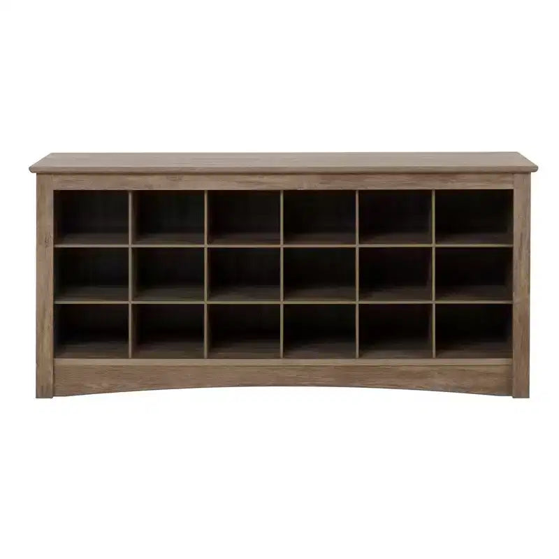 18 Pair Shoe Storage Cubbie Bench