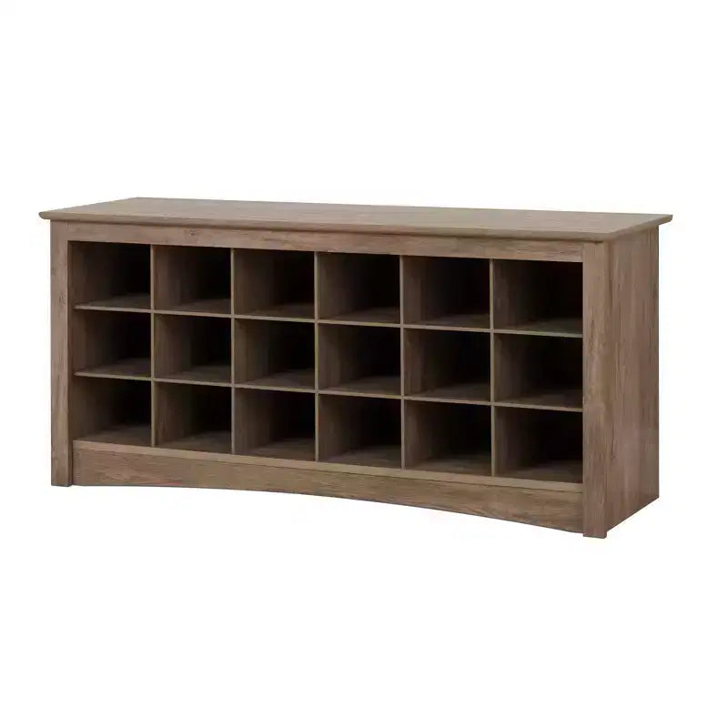 18 Pair Shoe Storage Cubbie Bench
