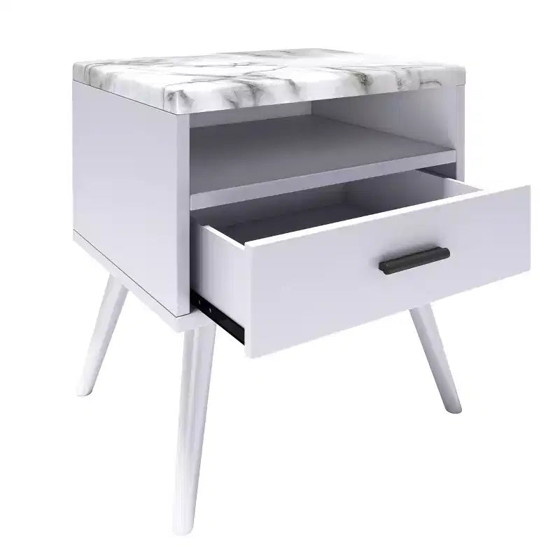 Table de chevet Mid-Century Moderne avec plateau en marbre
