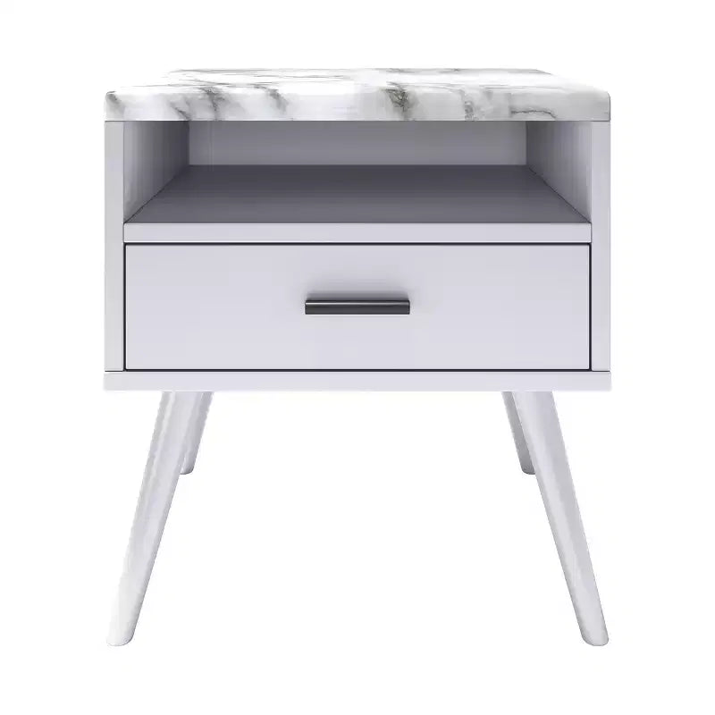 Table de chevet Mid-Century Moderne avec plateau en marbre