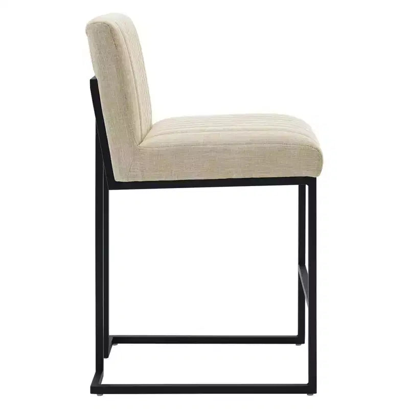 Tabouret de bar à hauteur de comptoir en tissu touffeté Indulge Channel