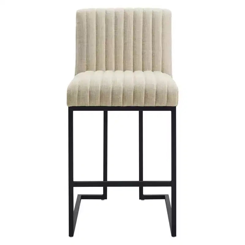 Indulge Channel Tufted Fabric Counter Height Barstool