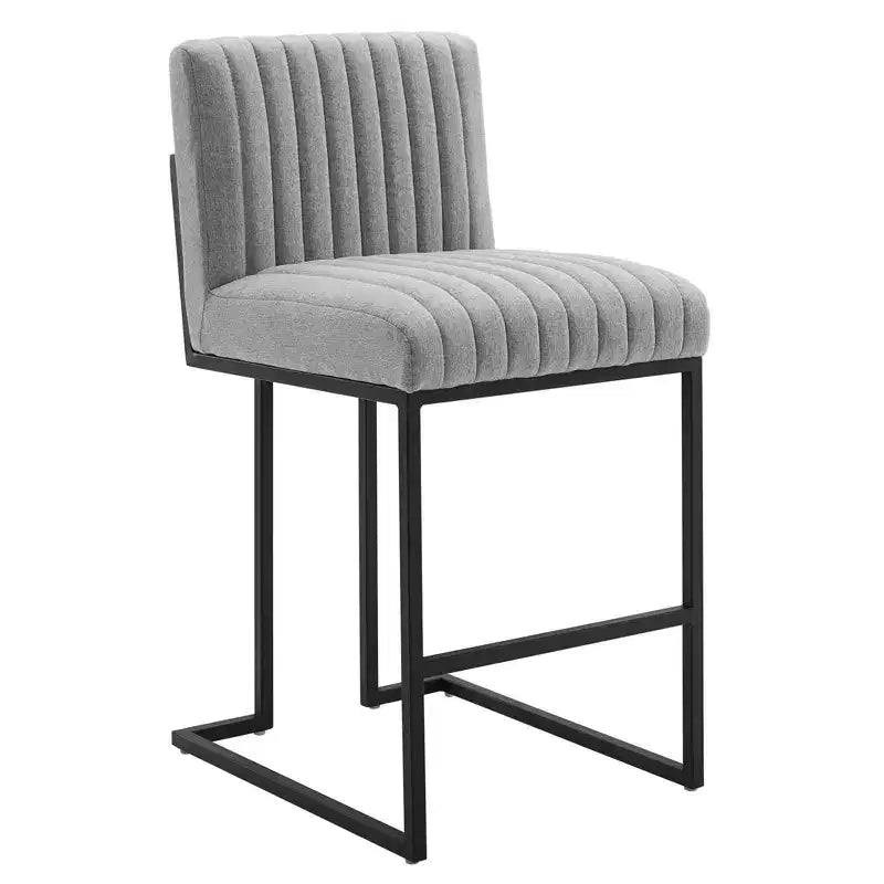 Indulge Channel Tufted Fabric Counter Height Barstool