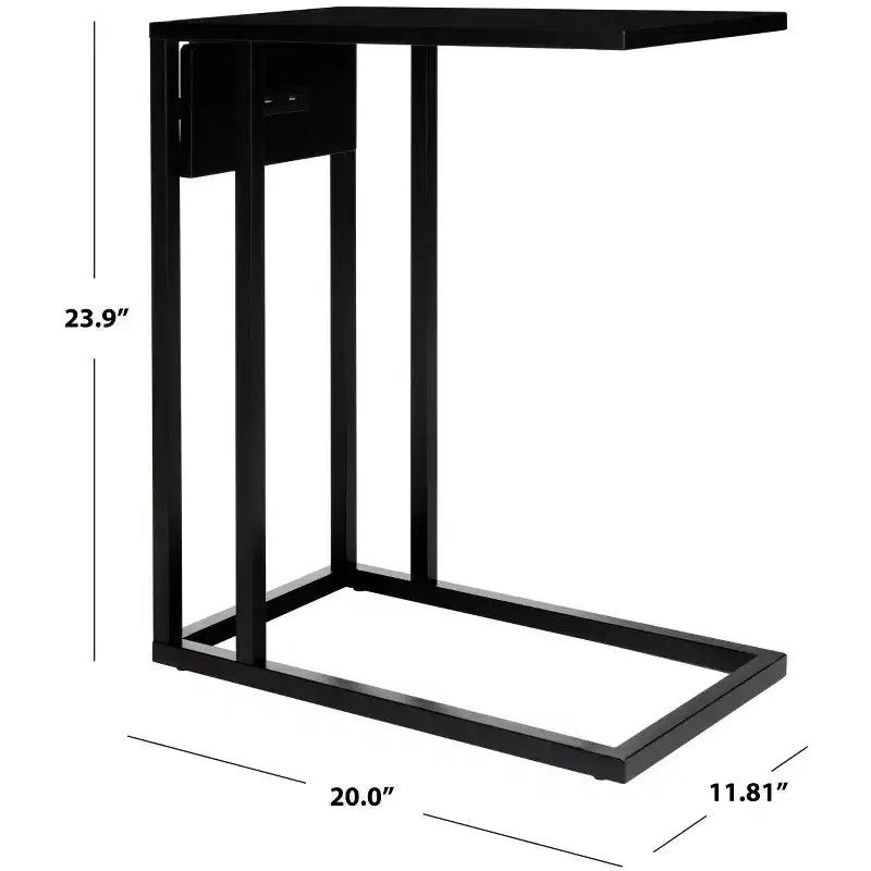 Table d'appoint Portland USB – Noir