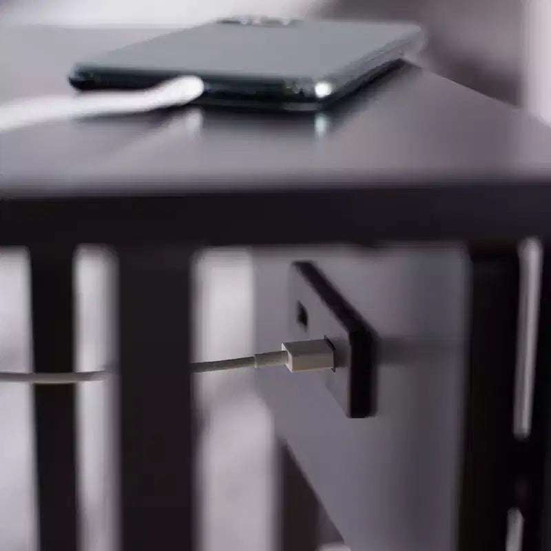 Table d'appoint Portland USB – Noir