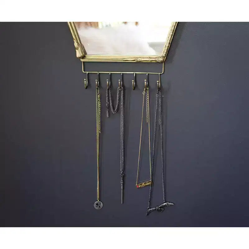 Miroir Mural Baguette Harry Potter avec Crochets à Bijoux et Rangement