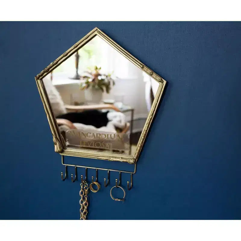 Miroir Mural Baguette Harry Potter avec Crochets à Bijoux et Rangement