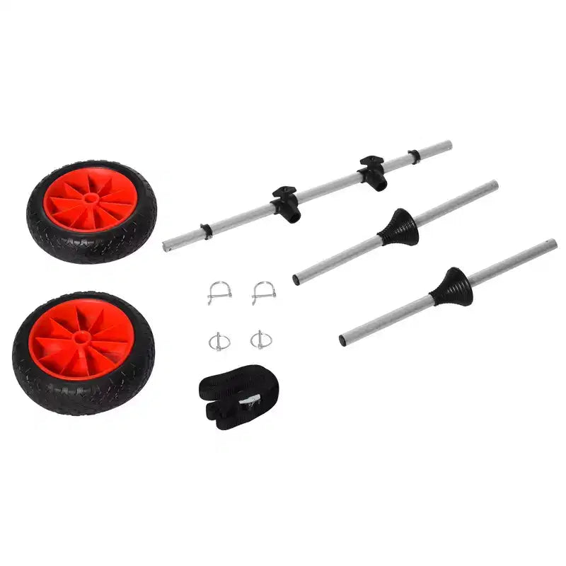 Chariot de transport pour kayak avec cadre en aluminium robuste, barre transversale à largeur réglable et grandes roues