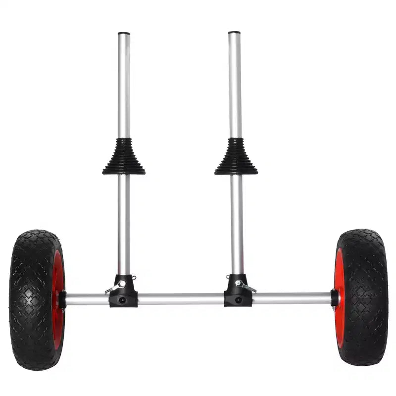 Chariot de transport pour kayak avec cadre en aluminium robuste, barre transversale à largeur réglable et grandes roues