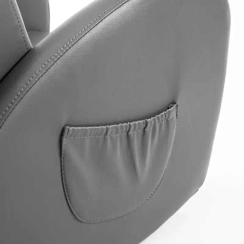 Fauteuil à bascule pour enfants avec poche latérale, fauteuil pour tout-petenrs en cuir PU gris