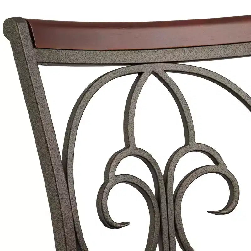Metal Swivel Bar Stool Brown 24 High Traditional Round Cushion with Backrest Footrest for Kitchen Counter Height