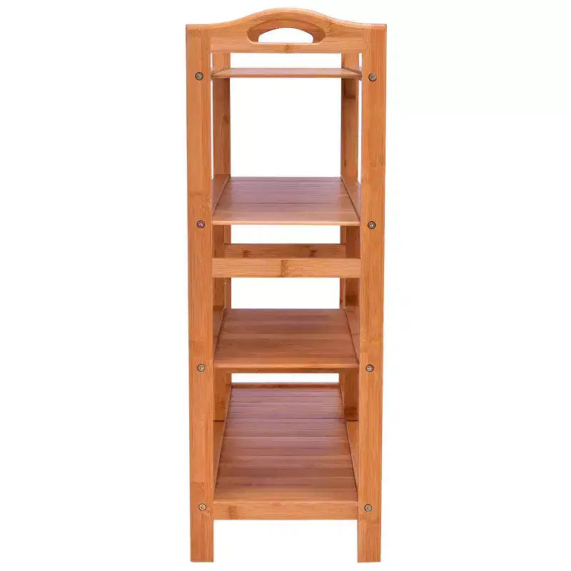 Organisateur de rangement étagère à chaussures à 4 niveaux en bambou