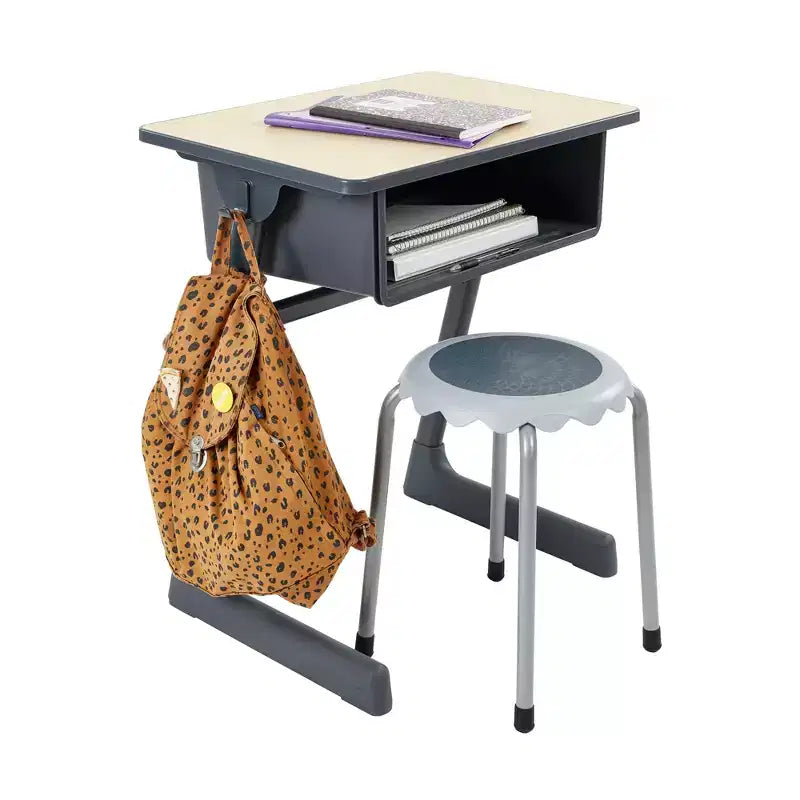 Bureau d'accueil ouvert Cave avec boîte de rangement en plastique, érable/noir