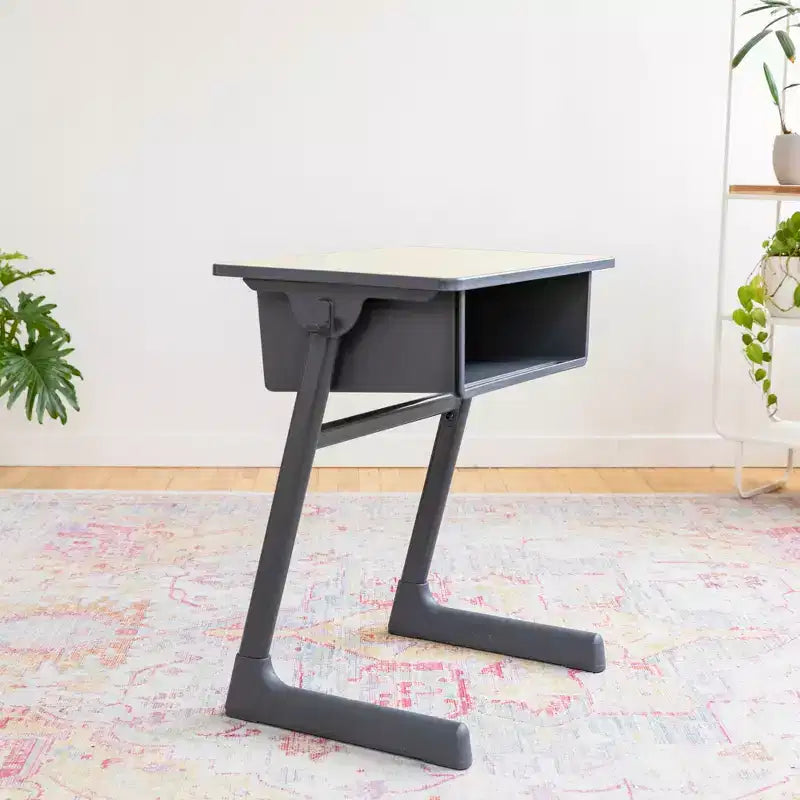 Bureau d'accueil ouvert Cave avec boîte de rangement en plastique, érable/noir