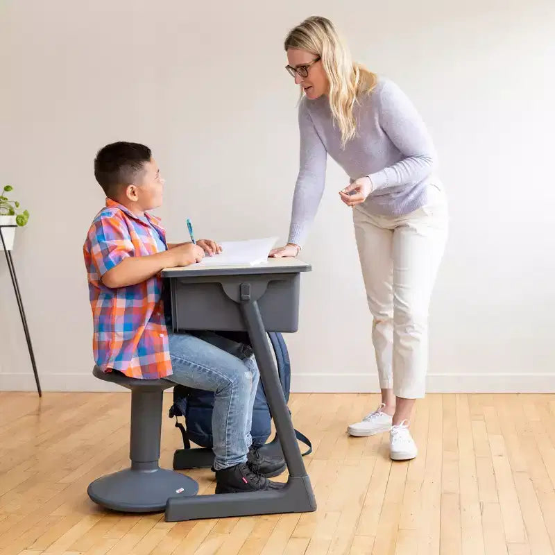 Bureau d'accueil ouvert Cave avec boîte de rangement en plastique, érable/noir