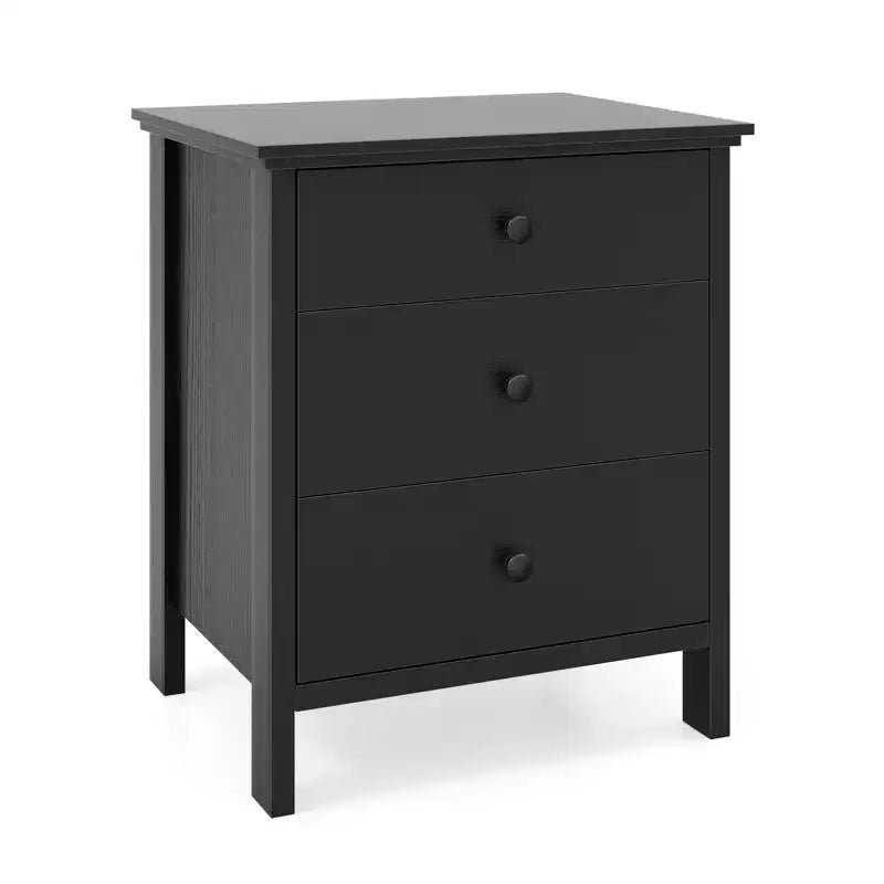 Table de chevet, table d'appoint, petite table d'appoint, organisateur avec 3 tiroirs, noir